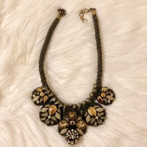 Gray Statement Necklace with Stones